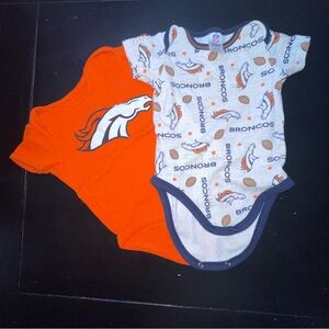 NFL Broncos Baby Bodysuit Duo in Orange and White